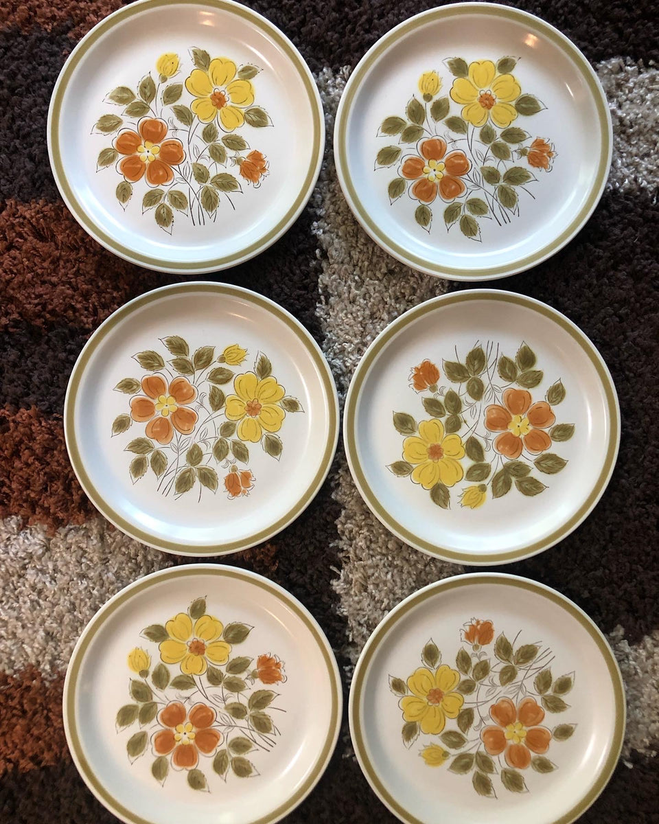 Vintage Home Decor - 70s Lot Of 6 Chunky Funky Boho Stoneware 10.5