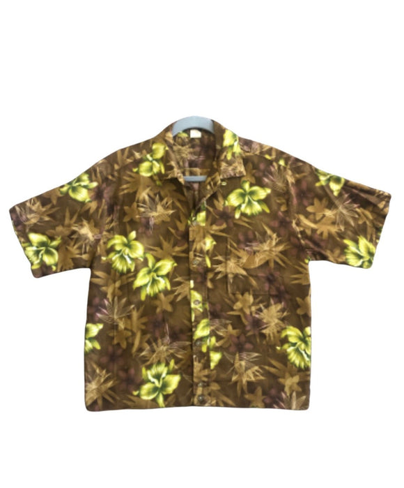 Vintage Aloha 1950s Shirt/Blouse Medium Short Polished Cotton Asian Style Buttons Pohaku Brand