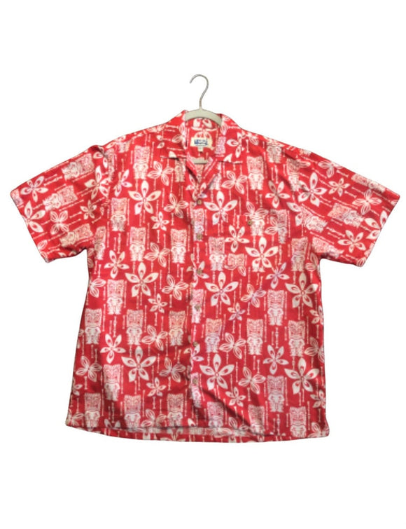Vintage Aloha Outstanding Vintage 1995 Polished Cotton Size Large-XL Men’s Aloha Hawaiian Tiki Shirt “Uzzi Amphibious Gear” Brand