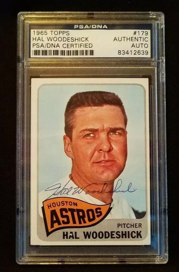 Art & Photography - 1965 Topps PSA/DNA Certified Autographed Hal Woodeshick Houston Astros #179