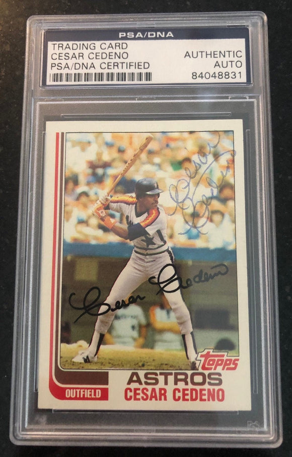 Art & Photography - 1982 Topps #640 Cesar Cedeno PSA/DNA Certified Encased Houston Astros Autographed