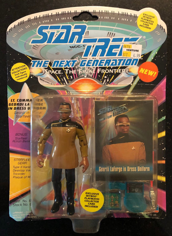 Pop Culture Mint In Package 1993 Star Trek Next Generation Lt Commander Geordi La Forge Dress Uniform Action Figure