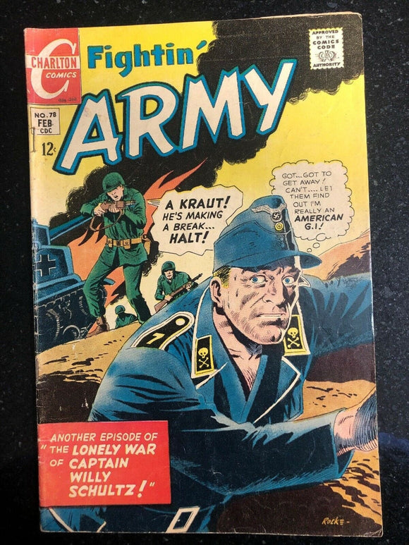 Vintage Comics Fightin' Army #78 (Charlton comics 1968) both F/VF Silver Age