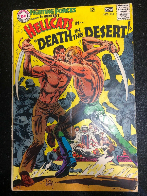 Vintage Comics Our Fighting Forces #115 Hellcats in Death in the Desert! DC Comic Book ~ VG