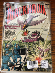 Vintage Comics BLACKHAWK (#183, April 1963) "Killer Shark's Sea Fortress!" DC Comic Book