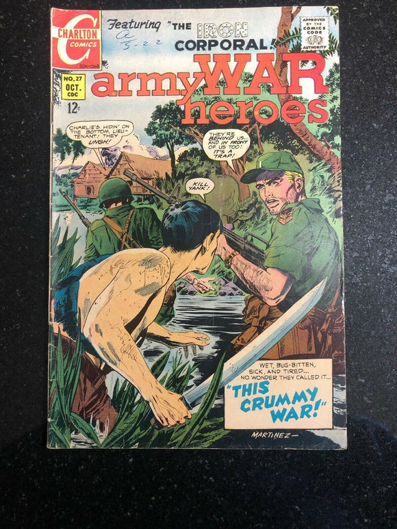 Vintage Comics Army War Heroes 27 OCT 1968 CHARLTON - The Iron Corporal