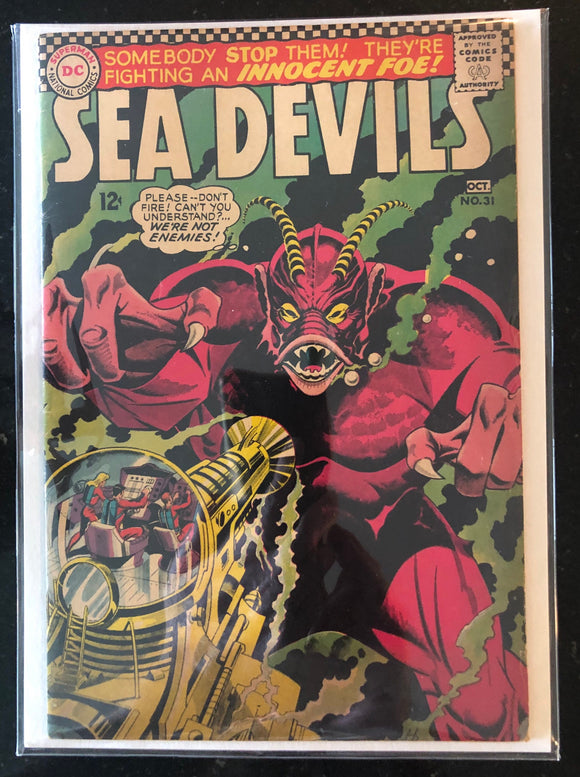 Vintage Comics Sea Devils, #31, Oct. 1966 DC Comics Fantastic Cover Art