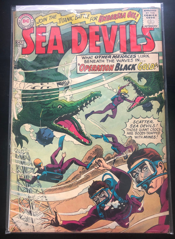 Vintage Comics Sea Devils #25 October 1965 DC Comics Fantastic Cover Art