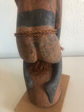 Art & Photography - Original Hand Carved 1960s Australian Aboriginal Wooden Figures Parrot & Woman 25 Inches