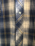 Vintage Clothing Early 2000 Wrangler Men’s 3X Pearl Snap Long Sleeve Shadow Plaid Western Rockabilly Shirt