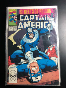 Vintage Comics CAPTAIN AMERICA #374! vs. BULLSEYE! 1990 Marvel Comics