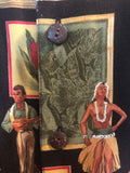Vintage Aloha KOKO Island Hawaiian Shirt Men's XL Ukulele Hula Lamps Girls Men Tiki Mugs USA