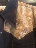 Vintage Clothing Men's Large Long Sleeve Pearl Snap BC Ethic Throwback Thick Paisley 100% Soft Spun Polyester