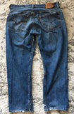 Made In USA Levi’s 501 Button Fly Original Mens Distressed Destroyed Jeans Authentic Wear 36/27
