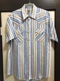 Vintage Clothing Ely Cattlemen Short Sleeve Pearl Snap Men's Shirt Size Large Shoulder Yoke Metallic Striping