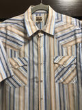 Vintage Clothing Ely Cattlemen Short Sleeve Pearl Snap Men's Shirt Size Large Shoulder Yoke Metallic Striping