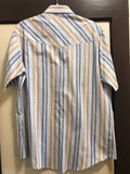 Vintage Clothing Ely Cattlemen Short Sleeve Pearl Snap Men's Shirt Size Large Shoulder Yoke Metallic Striping