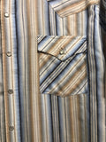 Vintage Clothing Ely Cattlemen Short Sleeve Pearl Snap Men's Shirt Size Large Shoulder Yoke Metallic Striping