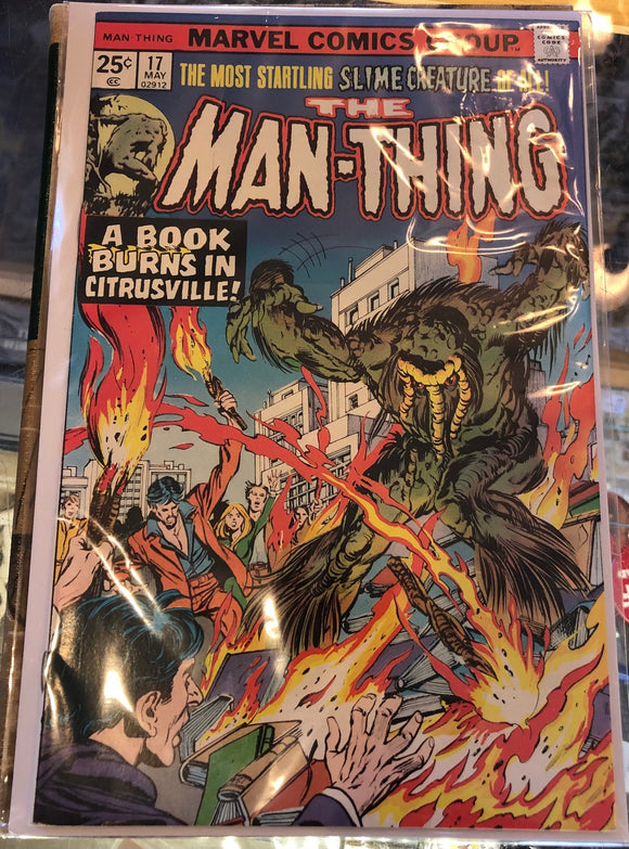 Vintage Comics Marvel’s The Man-Thing #17 May 1975 Bagged And Boarded Nice Copy Mid Grade Or Better