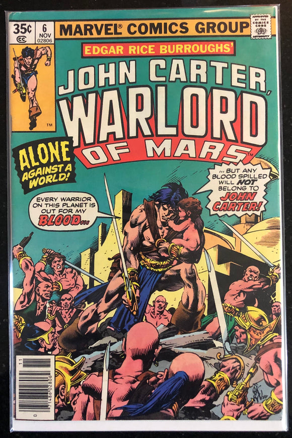 Vintage Comics Marvel’s John Carter Warlord Of Mars #6 November 1977 Bagged And Boarded