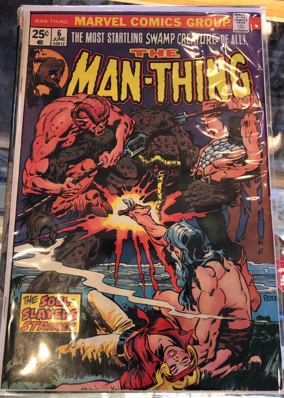 Vintage Comics Marvel’s The Man-Thing #6 June 1974 Fantastic Cover Art Bagged & Boarded