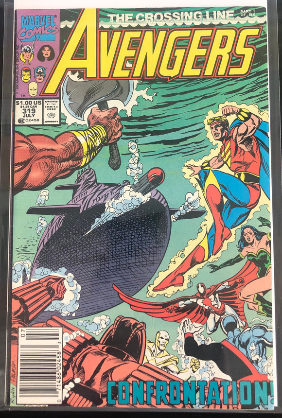 Vintage Comics The Avengers #319 July 1990 The Crossing Line Part 1 of 6 Bagged And Boarded