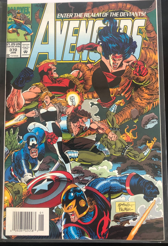 Vintage Comics The Avengers #370 January 1993 Enter The Realm Of The Deviants! Bagged And Boarded