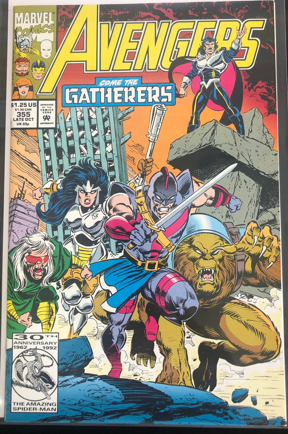 Vintage Comics The Avengers #355 Late October 1992 Come The Gatherers Bagged And Boarded
