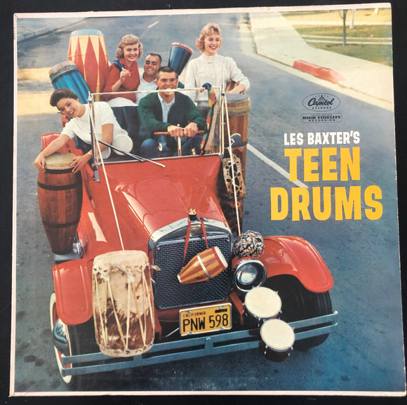 Vintage Vinyl Les Baxter Teen Drums Capitol Records Mono T1355 1960 Exotic Lounge Icon!
