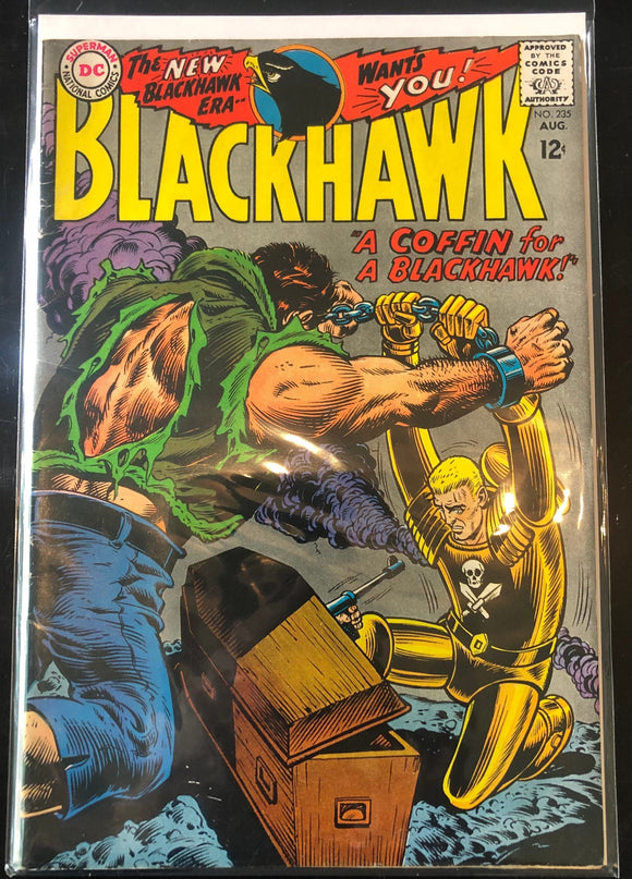 Vintage Comics DC Comics Blackhawk #235 August 1967 Bagged And Boarded A Coffin For A Blackhawk