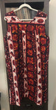 Vintage Aloha 1960s 100% Cotton Women’s Aloha Hawaiian Dress Tapa Print 42.5”Length 23” Pit To Pit Made In Hawaii
