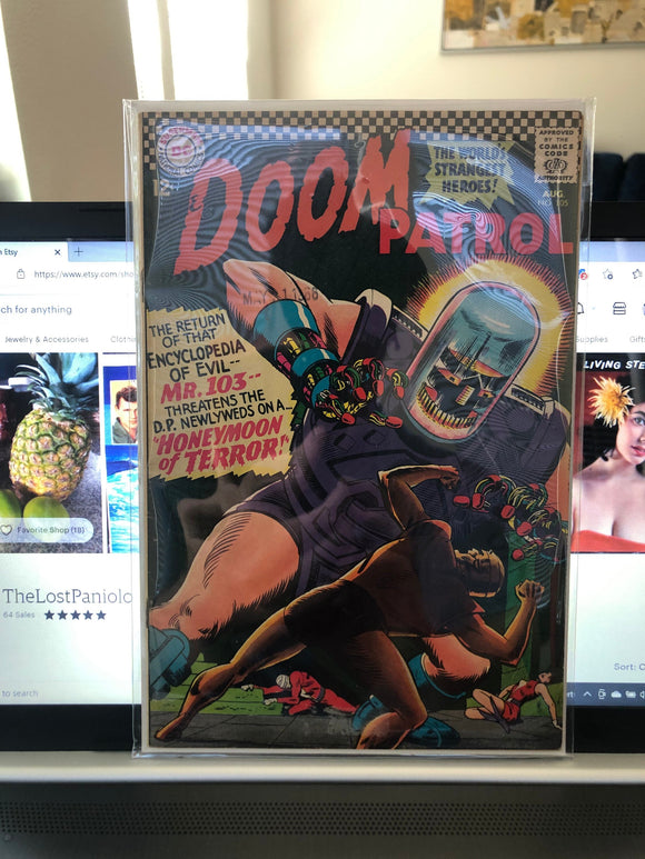 Vintage Comics DC Comics Doom Patrol August 1966 Nice Copy Key Issue Origin of Robotman Concluded Bagged And Boarded