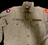 Vintage Military US Army Uniform Jacket Vintage Korean War - Vietnam War Era With Original Patches