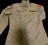 Vintage Military US Army Uniform Jacket Vintage Korean War - Vietnam War Era With Original Patches