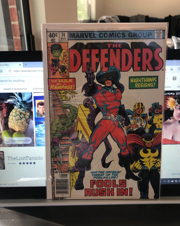 Vintage Comics Marvel’s Defenders Number 74 August 1979 Bagged And Boarded Great Cover Art