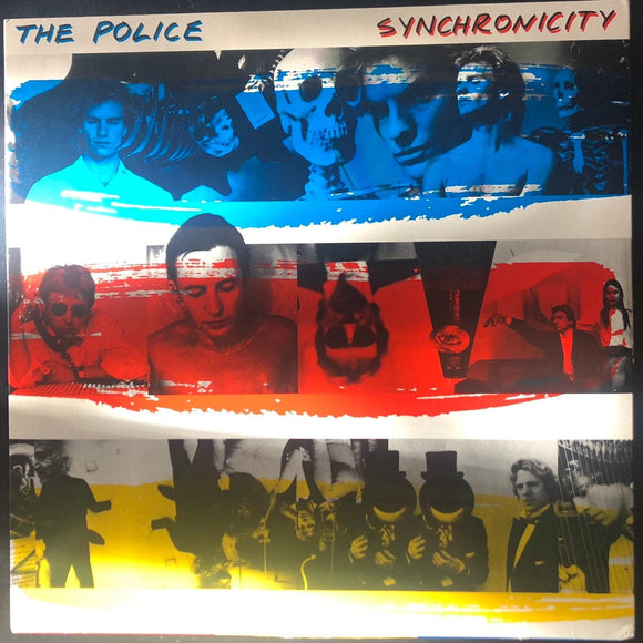Vintage Vinyl The Police Synchronicity 1983 US First Pressing Blue Red Yellow Cover With Black Vinyl Version, A&M Records SP-3735
