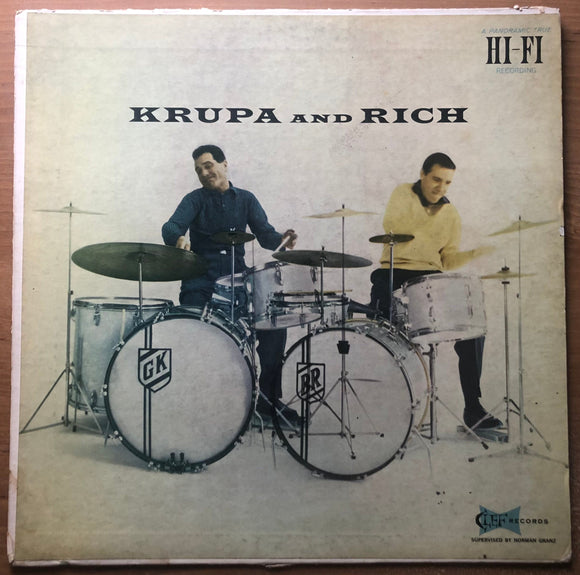 Vintage Vinyl Gene Krupa And Buddy Rich - “Krupa And Rich” Clef Records MG C-684 Mono US First Pressing 1956 Jazz Swing Bop