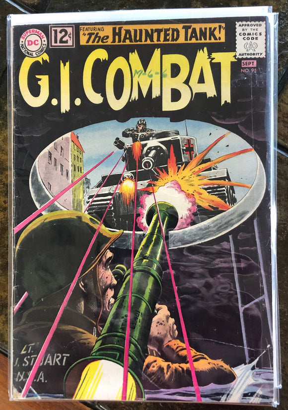 Vintage Comics DC Comics September 1962 G.I. Combat Featuring The Haunted Tank! #95 Great Cover Art