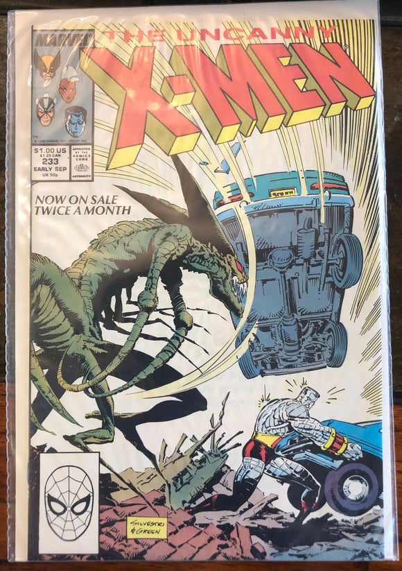 Vintage Comics Marvel’s X-Men #233 September 1988 Bagged And Boarded Fantastic Cover Art