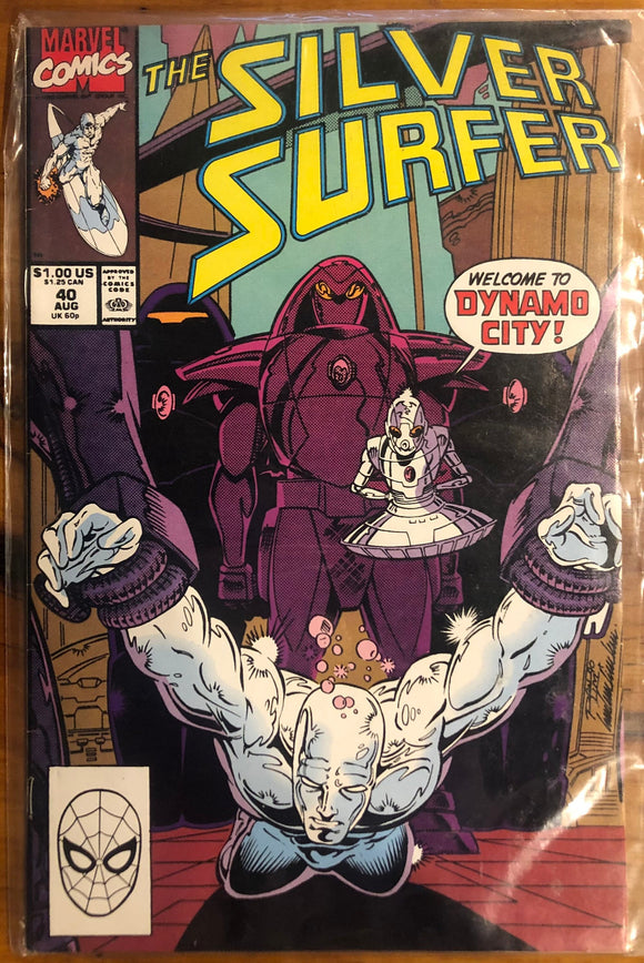 Vintage Comics Marvel’s Silver Surfer #40 August 1990 Bagged And Boarded Fantastic Cover Art