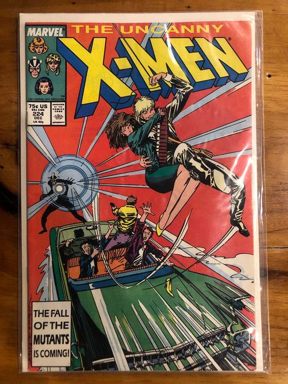Vintage Comics Marvel’s X-Men #224 December 1987 Bagged And Boarded Fantastic Cover Art
