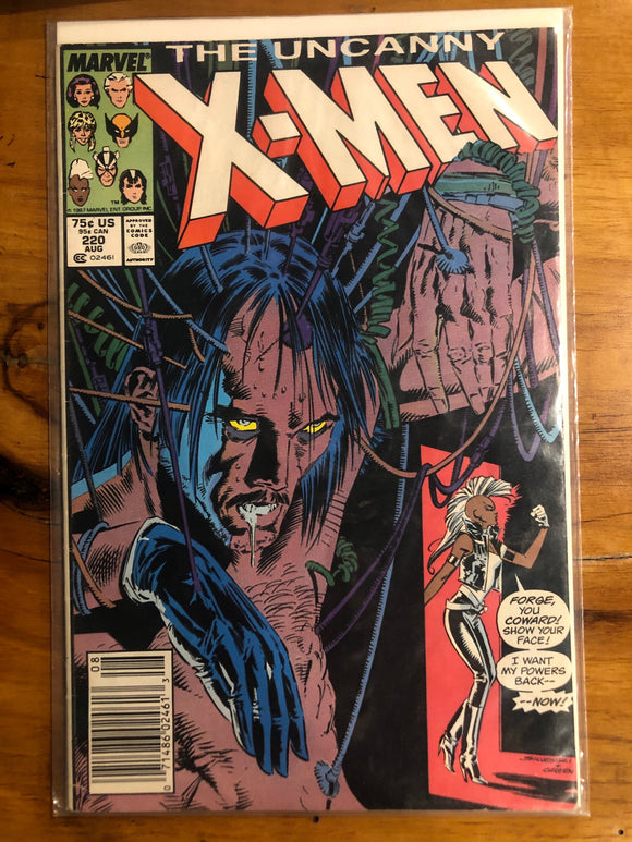 Vintage Comics Marvel’s X-Men #220 August 1987 Bagged And Boarded Fantastic Cover Art