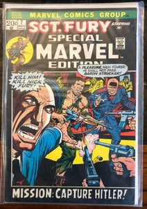 Vintage Comics SGT. Fury Starring In Special Marvel Edition #7 November 1972 Bagged And Boarded Great Cover Art