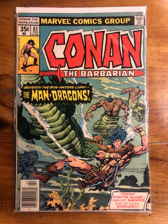Vintage Comics Marvel’s Conan The Barbarian #83 February 1977 Bagged And Boarded Fantastic Cover Art