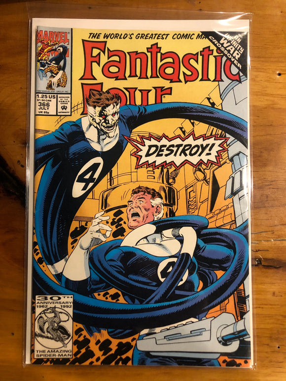 Vintage Comics Marvel’s Fantastic Four #366 July 1992 An Infinity War Crossover Bagged And Boarded Fantastic Cover Art