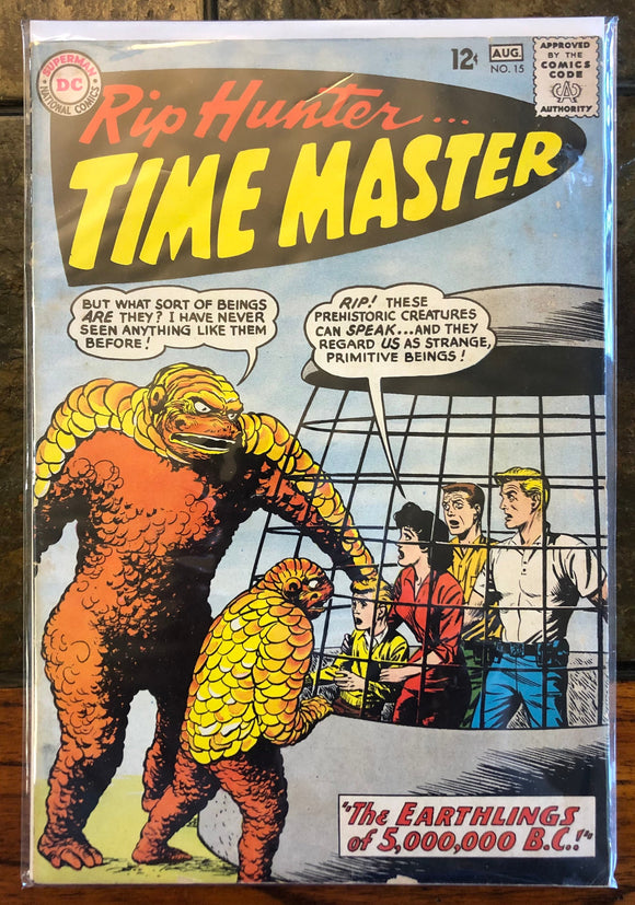 Vintage Comics DC Comics Rip Hunter Time Master #15 August 1963 Bagged And Boarded Fantastic Cover Art