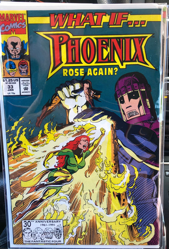 Vintage Comics Marvel’s “What If” #33 January 1992 Phoenix Rose Again? Bagged and Boarded Fantastic Cover Art Fantastic Condition!
