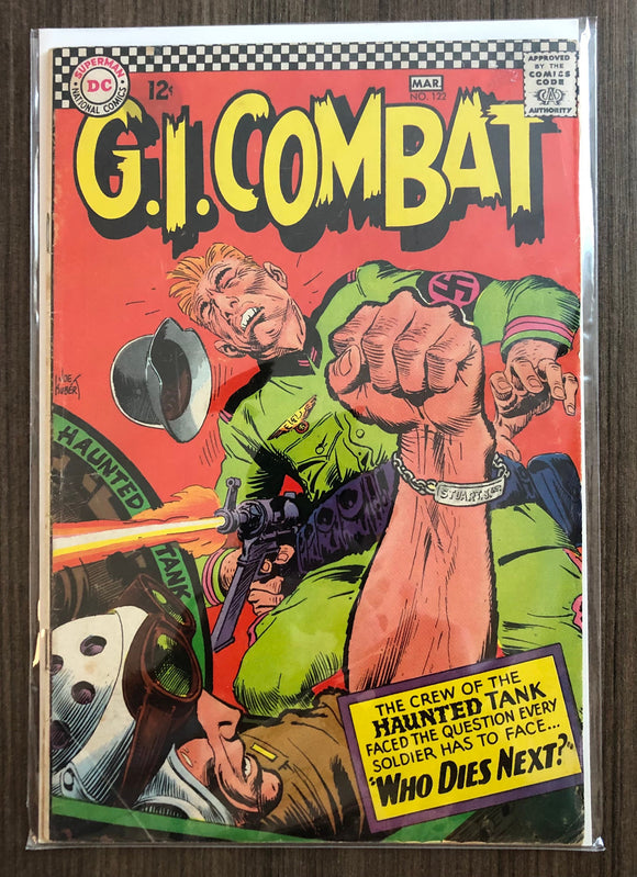 Vintage Comics DC Comics GI Combat #122 March 1967 Bagged And Boarded Fantastic Cover Art