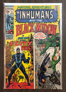 Vintage Comics Marvel’s Amazing Adventures The Inhumans And The Black Widow #5 March 1971 Bagged And Boarded Fantastic Cover Art