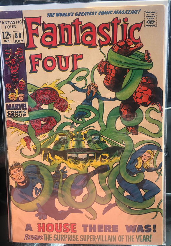 Vintage Comics Marvel’s Fantastic Four #88 July 1969 Bagged And Boarded Fantastic Cover Art